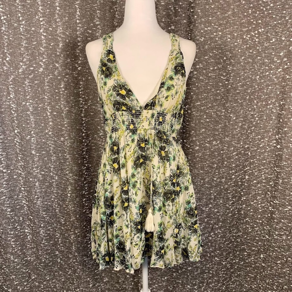 Free People Washed Ashore Floral Mini Dress Boho Festival Women's Medium